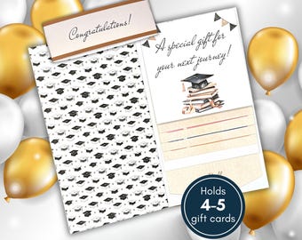 Graduation Waterfall Gift Card Holder, Printable Graduation Gift Card Book, DIY Gift Card Holder Booklet, DIY Money Holder Tutorial