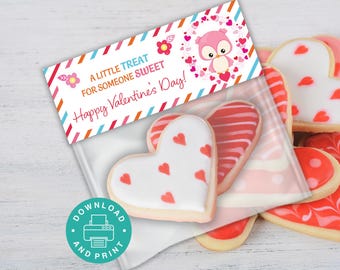 Valentine Treat Bag Topper, Printable Bag Topper, Classroom Valentine Exchange, Kids Goodie Bag Topper, Treat Bag Toppers