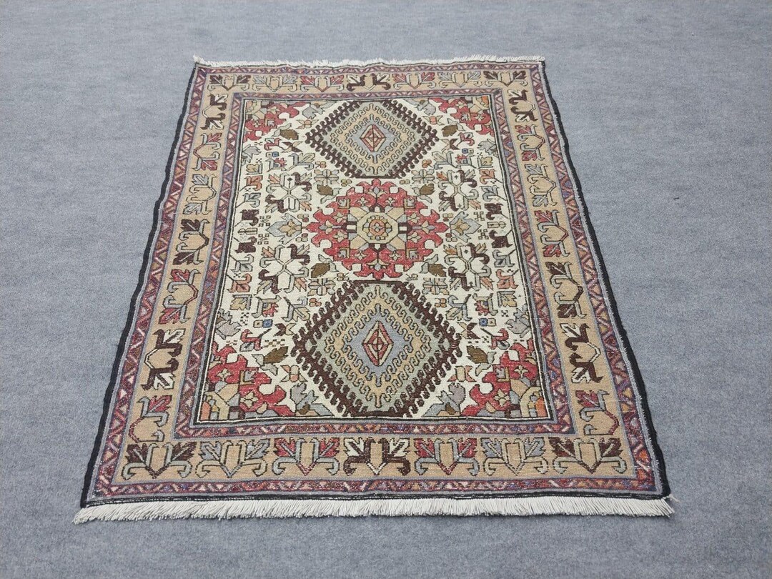 Vintage Turkish Cicim Rug, Handwoven Wool Kilim, Entryway Boho Decor ...