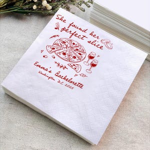 That&#39;s Amore Bridal Shower Napkins, Custom Pizza Dinner Napkin, Bachelorette Party Napkins, Custom Wedding Napkins