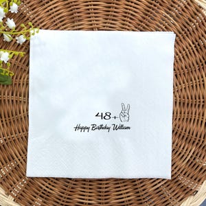 Happy Birthday Finger Napkins,  50Th Birthday Party Napkins, Fifty Birthday Birthday Napkins, Custom Birthday Napkins