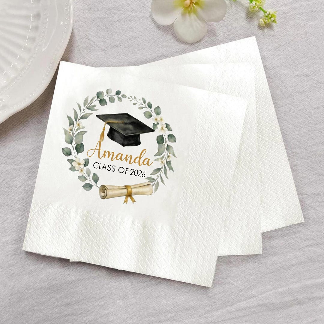 Custom Graduate 2026 Napkins, Class of 2026 Napkins, Graduation Party ...
