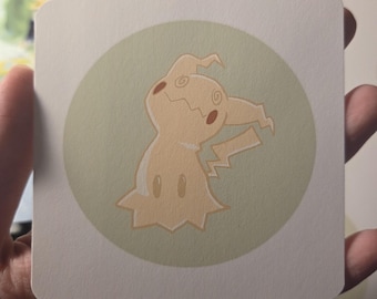 Impresión Mimikyu cuadrada pintada digitalmente