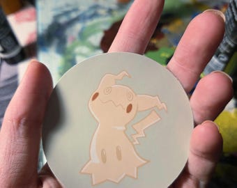 Digitally Painted Round Mimikyu Sticker
