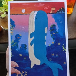 Übergroßer Wailmer Pokémon Karten-Proxy-Print von „Journey Together“.