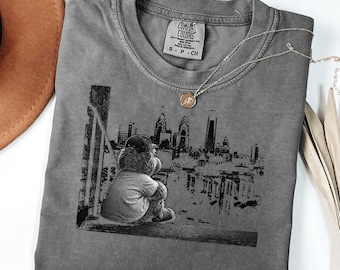 Vintage Philly Mascot Shirt Philadelphia Baseball Skyline Tee Retro Mascot Photo Shirt Comfort Colors Tee Moody Philly Sports Apparel