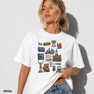 Philadelphia Icons Shirt Philly Graphic Tee Comfort Colors 1717 Shirt Philadelphia Landmark Tee Vintage Philly Shirt Philly Tourist Gift image 2