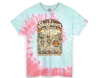 Shakedown on Broad Street Tie Dye Shirt Philly Sports Philadelphia Hockey & Baseball Parking Lot Shirt  Psychedelic Philly Tie Dye Tee