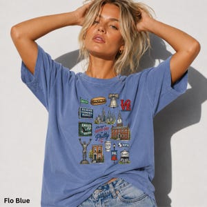 Philadelphia Icons Shirt Philly Graphic Tee Comfort Colors 1717 Shirt Philadelphia Landmark Tee Vintage Philly Shirt Philly Tourist Gift image 6