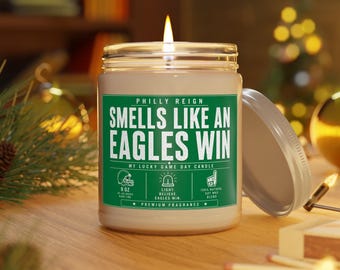 Smells Like an Eagles Win Candle Funny Philadelphia Football Fan Gift Philly Sports Soy Candle Game Day Decor Eagles Inspired Home Fragrance