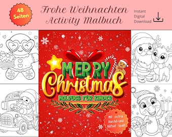 Christmas Coloring Book for Kids | Coloring Book + Activity Pages | Maze, Puzzles, Craft Templates, Christmas Card | Creative Christmas Book