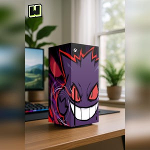 Skin Wrap per Xbox Series X - Decalcomania in vinile personalizzabile a forma di fantasma viola per console di gioco Xbox Series X