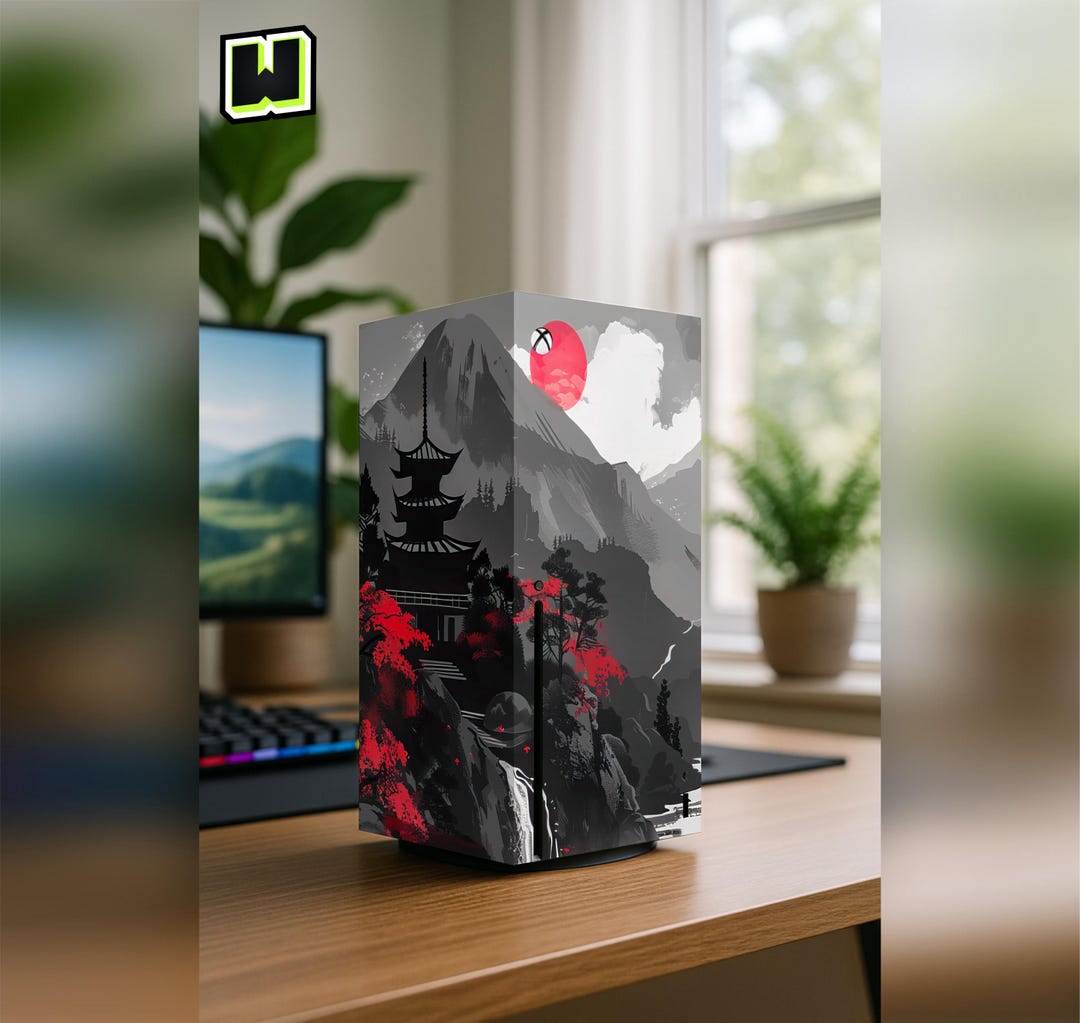 Japanese Rising Sun Vinyl Xbox Series X Skin Wrap – Customisable Japanese Rising Sun Vinyl Decal ...