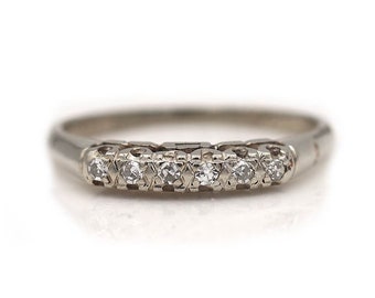 Platinum diamond vintage wedding band