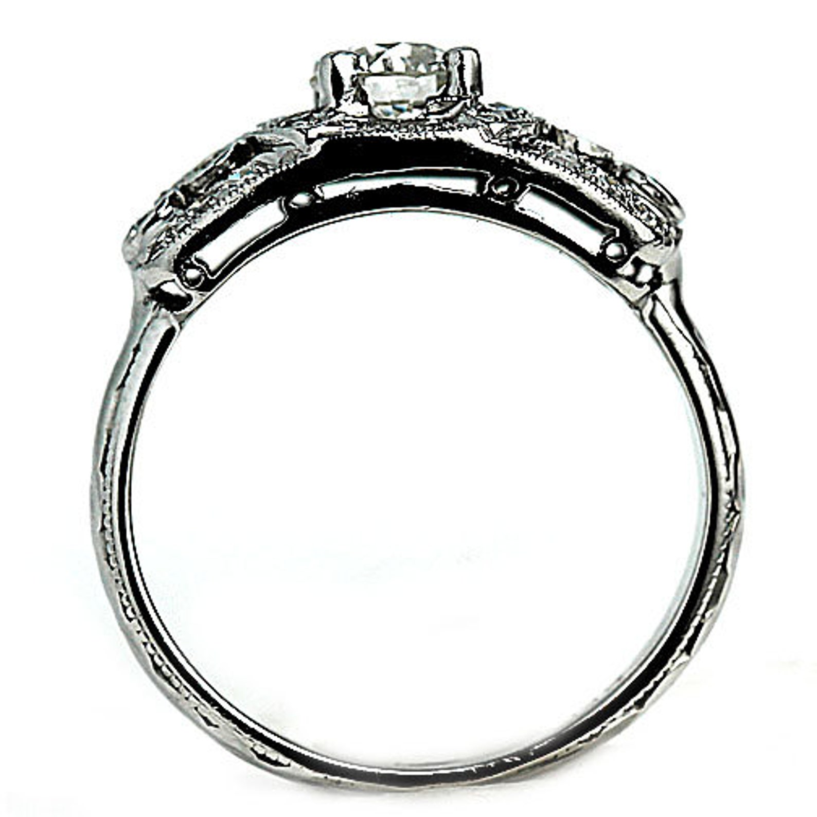 Art Deco Engagement Ring Antique Engagement Ring European Cut Etsy