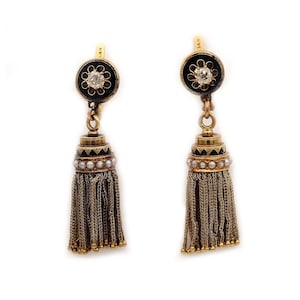Victorian Earrings Gold Mine Cut Diamond Earrings For Women Circa 1800s