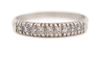 Antique Wedding Bands Vintage Platinum Wedding Bands 9 Stone Diamond Wedding Ring in Platinum Size 5.75