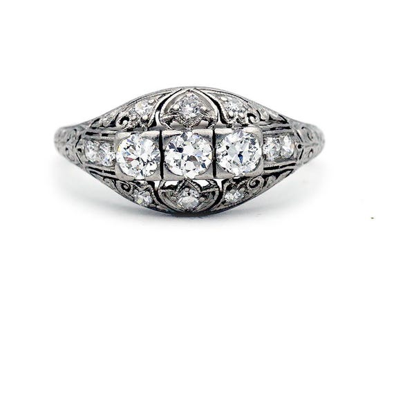 Art Deco Diamond Ring Art Deco .50ct  J.E Caldwel… - image 1