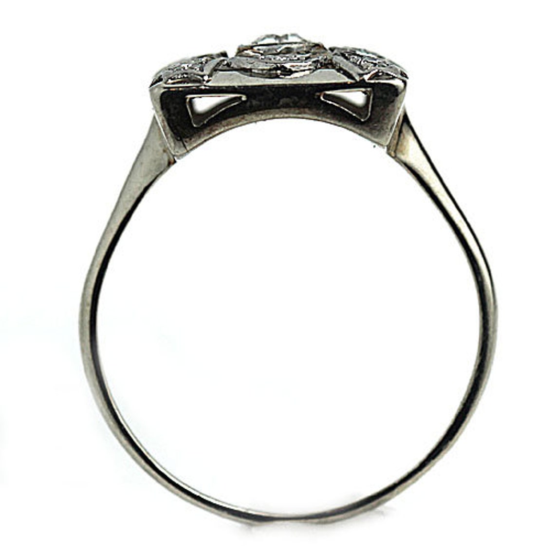 Vintage Square Diamond Engagement Ring Antique Diamond Etsy