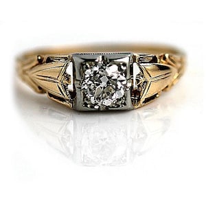 Rose Gold Diamond Ring, .35ctw Diamond Solitaire Ring in Rose Gold, Dainty Diamond Ring, Valentines Day Sale