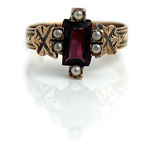 Antique Tourmaline Ring Victorian Engagement Ring 14k Rose | Etsy