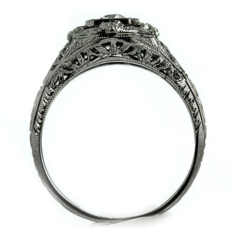 Art Deco Engagement Ring .25ctw Antique Engagement Ring Old Etsy