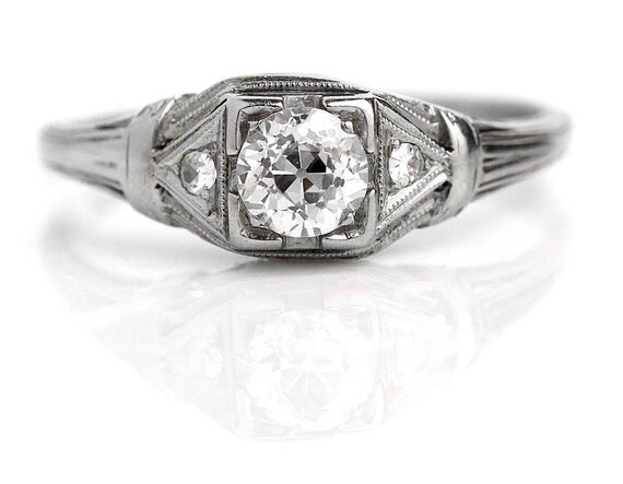 Art Deco Diamond Ring - Antique Art Deco & Diamon… - image 5