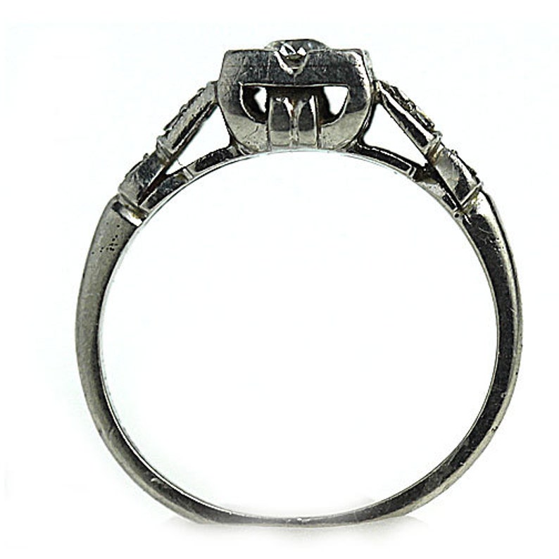 Art Deco Engagement Ring Antique 1920s Platinum Wedding