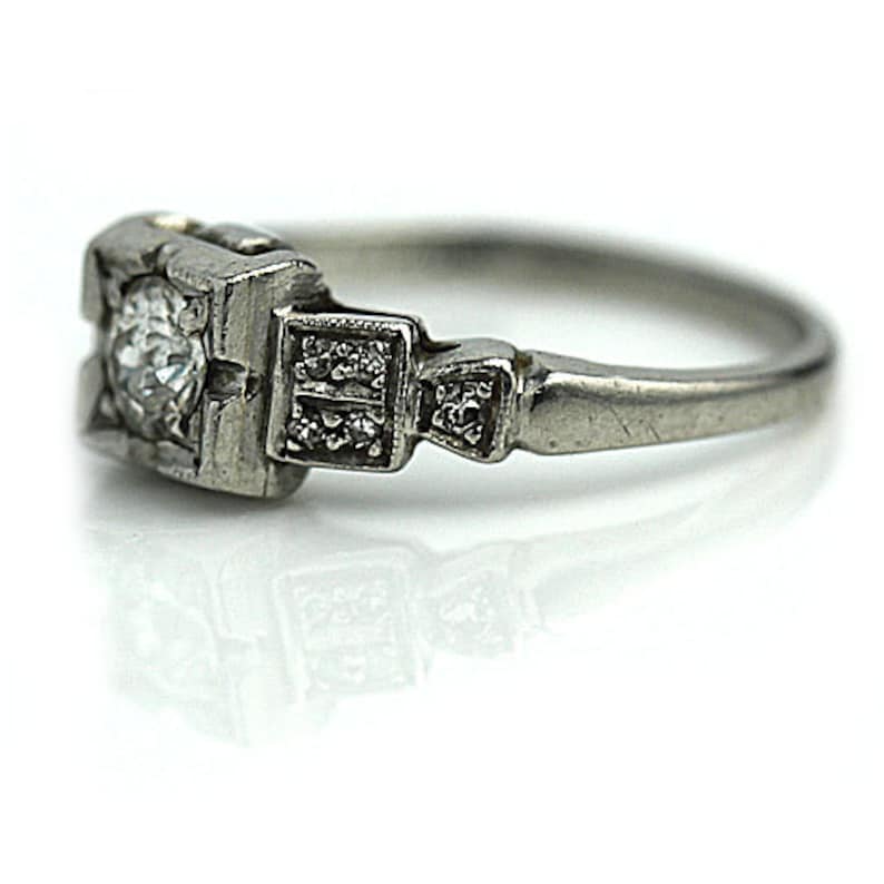 Art Deco Engagement Ring Antique 1920s Platinum Wedding