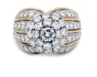 Mid-Century Retro Diamond Engagement Ring with Old Transitional Cut | Circa 1940s