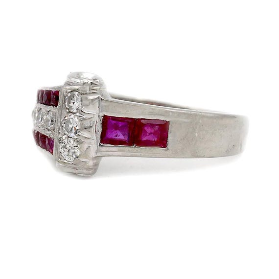 Art Deco .75 CTW Ruby & Diamond Art Deco Engageme… - image 2