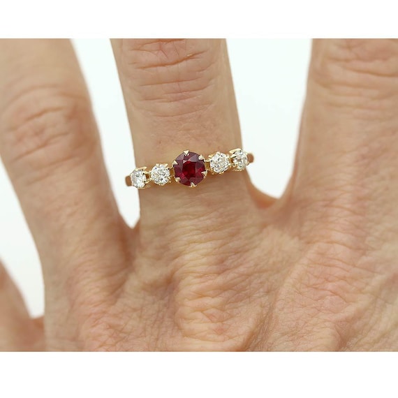 Vintage Style 1.19 CTW Burma Ruby European Cut Di… - image 4