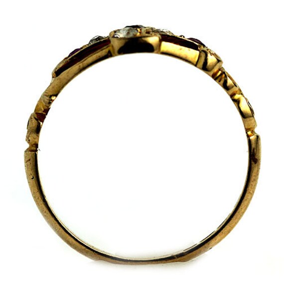 Ruby & Diamond Ring - Unique Antique Wedding - En… - image 3