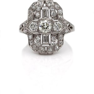 Antique Engagement Ring 2.10ctw Art Deco Ring Old European Cut Diamond Ring Vintage Finds Platinum Wedding Ring Vintage 1930s Shop Vintage
