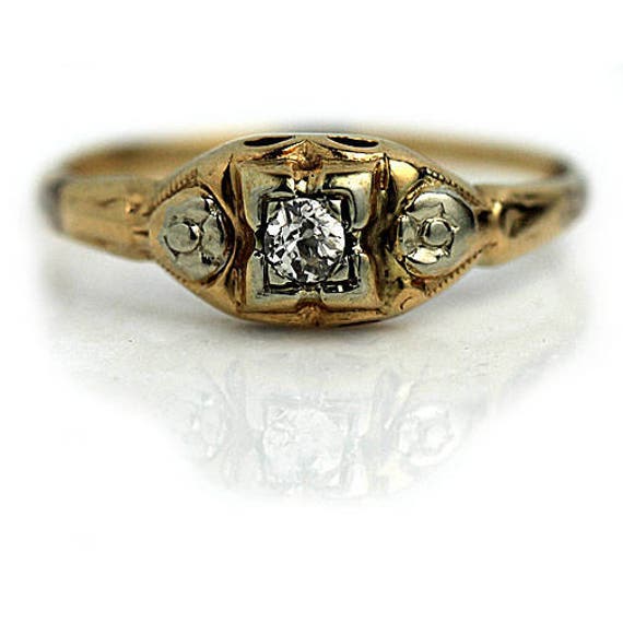 Simple Engagement Ring .10ctw 14K Rose Gold Diamo
