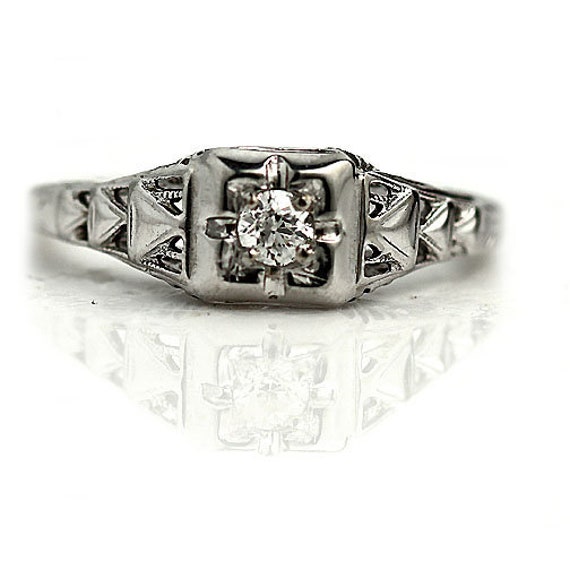 Art Deco Engagement Ring - Antique Art Deco & Diam
