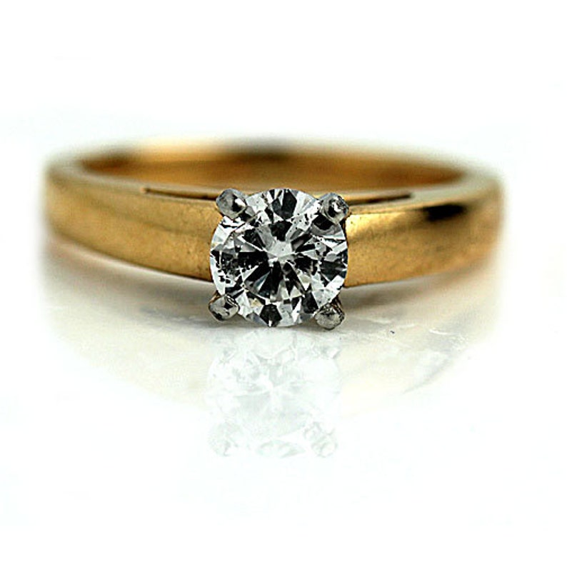 Promise Ring .64ctw GIA Vintage Promise Ring Petite Engagement Etsy