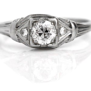 Art Deco Diamond Ring - Antique Art Deco & Diamond Ring - Vintage Art Deco Engagement Ring