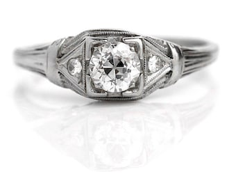 Art Deco Diamond Ring - Antique Art Deco & Diamond Ring - Vintage Art Deco Engagement Ring