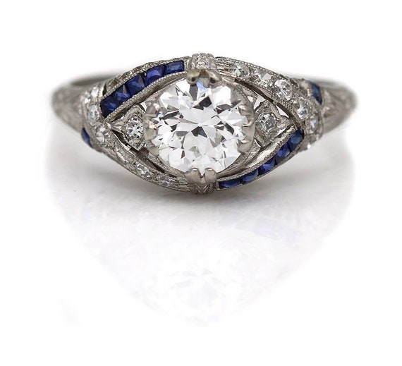 Art Deco Engagement Ring - Antique Art Deco Diamon