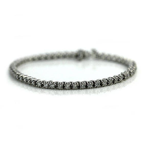 Vintage Diamond Tennis Bracelet Vintage 1980's Whi