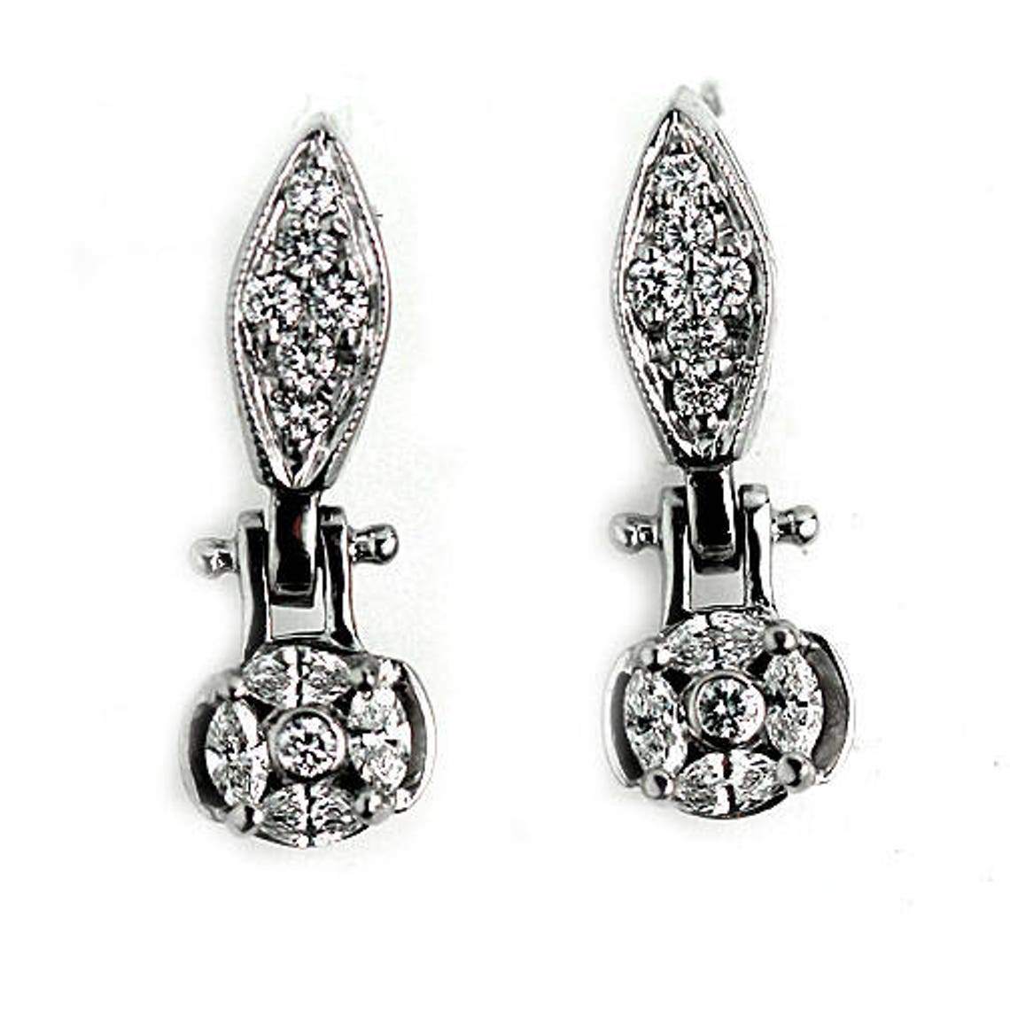 Vintage Diamond Earrings 1.20 CTW Estate Earrings Dazzling Etsy