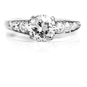 Antique Diamond Engagement Ring 1.96ctw Platinum Vintage Diamond Ring Old European Cut Engagement Ring Antique Engagement Ring