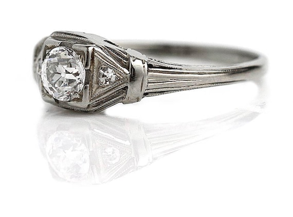 Art Deco Diamond Ring - Antique Art Deco & Diamon… - image 2