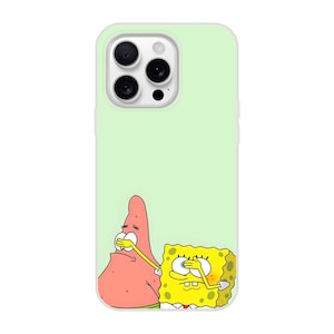 SpongeBob & Patrick iPhone Case - Funny Cartoon Friends Design - Soft Phone Cover Gift for SpongeBob Fans - Cool Smartphone Case