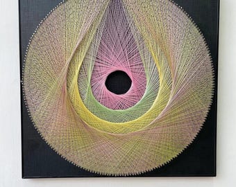 Custom 3D Mandala String Art | Handmade String Art Wall Decor, Nail & Thread Art for Living Room, Cafe, or New Apartment Gift