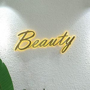 Letrero con logotipo para negocios, letrero retroiluminado 3D, letrero para salón, letrero con logotipo para recepción, letrero con iluminación de halo, letrero para cafetería, letrero LED para tienda, letrero comercial personalizado