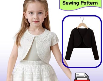 Modello di cucito per bambini Cardigan fatto a mano alla moda - Modello PDF