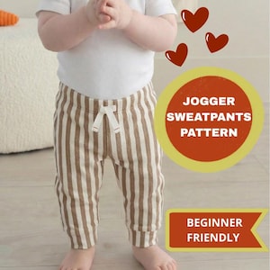 Barrel Leg Pant PDF Pattern for Baby Pattern, Newborn to 12 Months, Elastic Waist (PDF Pattern)