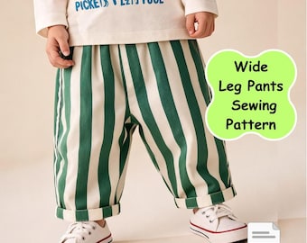 Naaipatroon broek vat wijde pijpen pdf, patroon joggingbroek beginners peuter (digitale download)